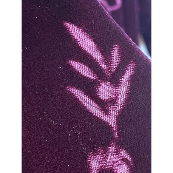 Jacyln Smith Top Women L Purple Floral Burnout Retro Boho Western Classic Mature - Picture 4 of 11